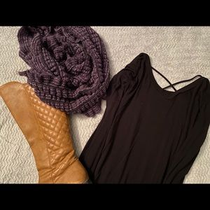 Dark Purple Sparkle Ruffled Scarf